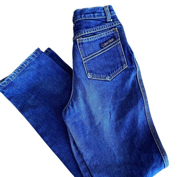 Vintage 80's Calvin Klein Women's High Rise Straight Leg Jeans 7x32 - Picture 2 of 16